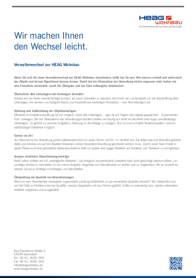 Verwalterwechsel leicht gemacht.